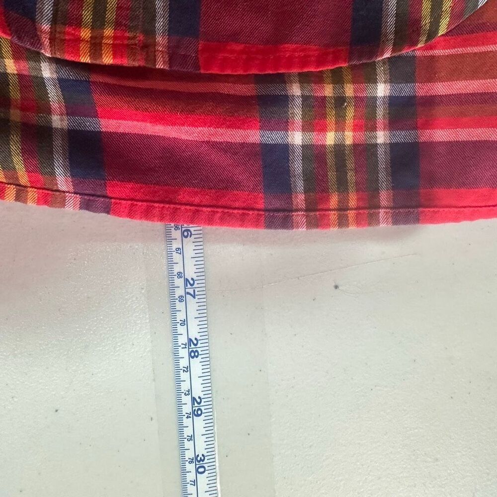 Liz‎ Claiborne Sport Vintage Tartan Plaid Button Down Shirt Size M Red Classic - Picture 10 of 11